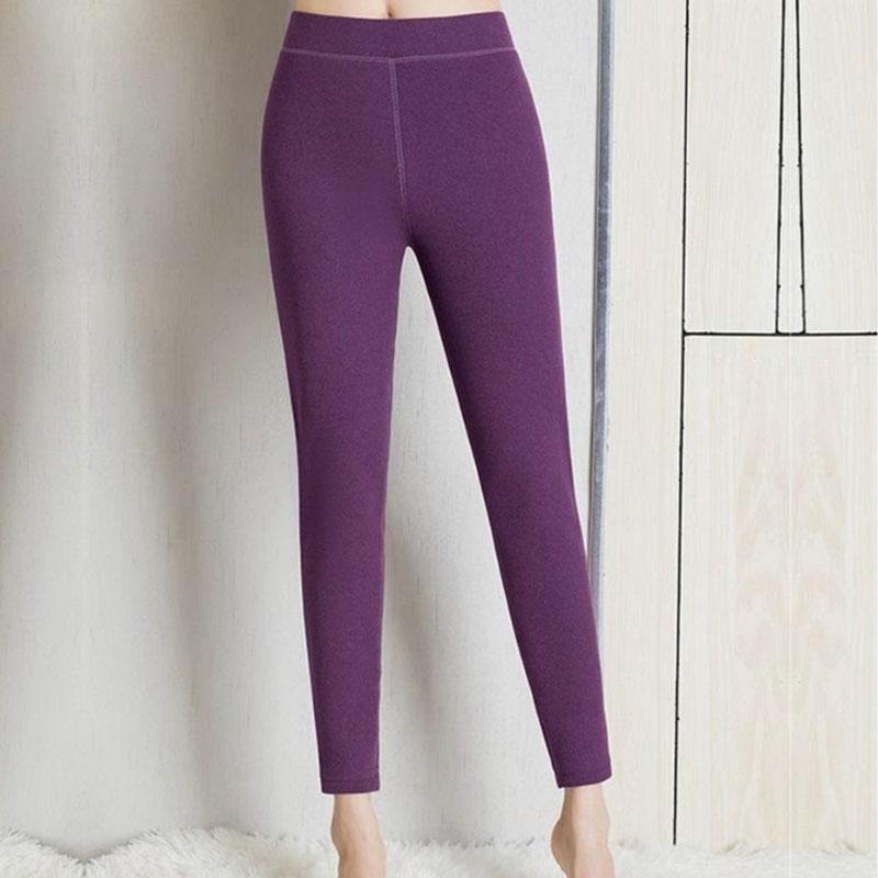 Warm Pants Women's Autumn and Winter Plus Velvet Thickening Inner Wear High Waist Stretch Slim Cashmere Leggings Plus Cashmere Cotton Trousers