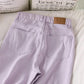 High Waist Jeans Female Straight Widespants Purple Trousers Loose Loose Wild