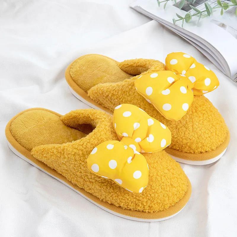 Cotton Slippers Women Winter Household Thickening Non-slip Warm Indoor Wool Slippers
