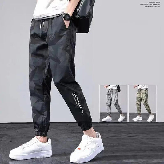 Summer Men's Thin Loose Loose Wild Casual Pants Trend Harem Pants Camouflage Nine-point Overalls