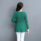 Women's Spring and Autumn Long-sleeved Top Large Size Waist Round Neck Solid Color Mother Top