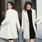 Imitation Mink Velvet Plus Cotton Thick Woolen Women's Coat Winter Fashion Slim Mid-length All-match Coat