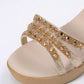 Wedge Heel Sandals Female Fairy Wind All-match Rhinestone Thick-soled Sponge Cake Medium-heeled Non-slip Flat Shoes Women