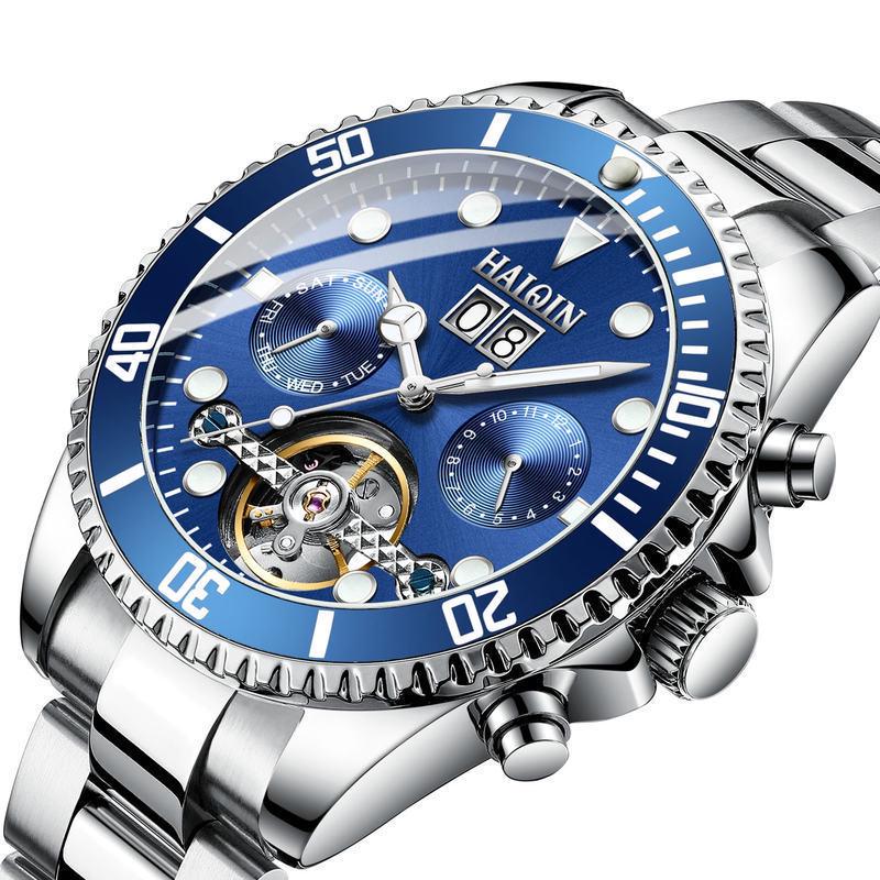 Men Watch Top Brand Business Automatic Machinery Men's Watches Steel Waterproof Man Clock Watchs