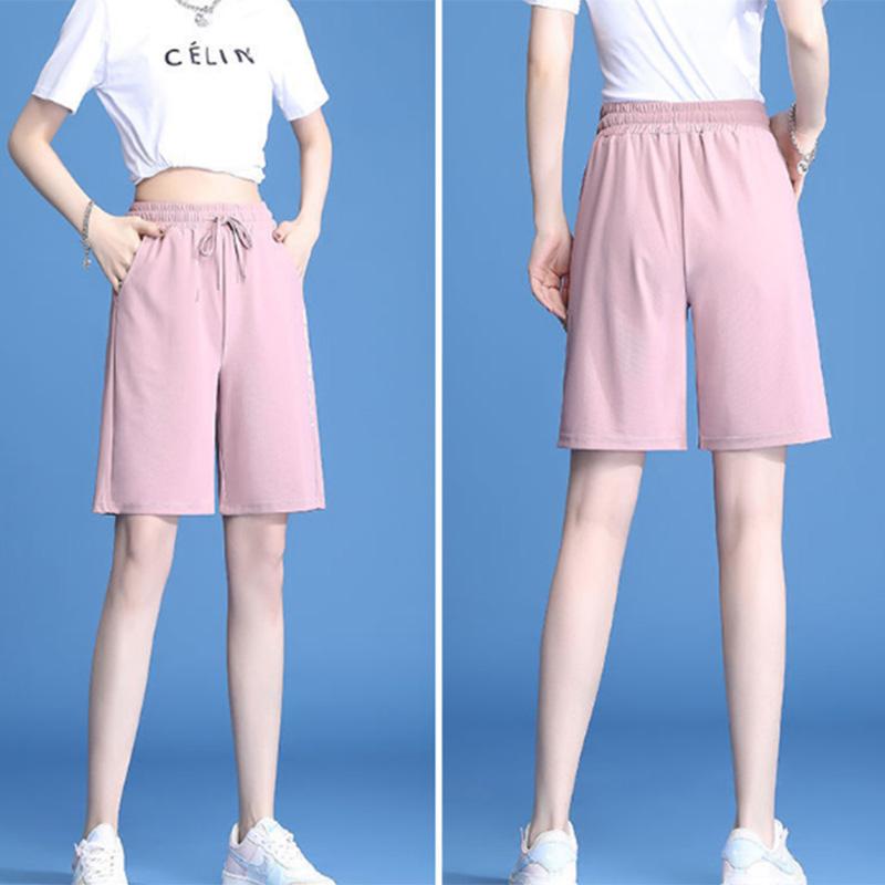 Ice Silk Wide Leg Pants Women's Summer High Waist Loose and Thin Large Size Quick-drying Casual Sports Shorts