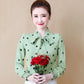 Chiffon Shirt Women's Spring Top Western Style Loose Large Size Long Sleeve Bottoming Shirt