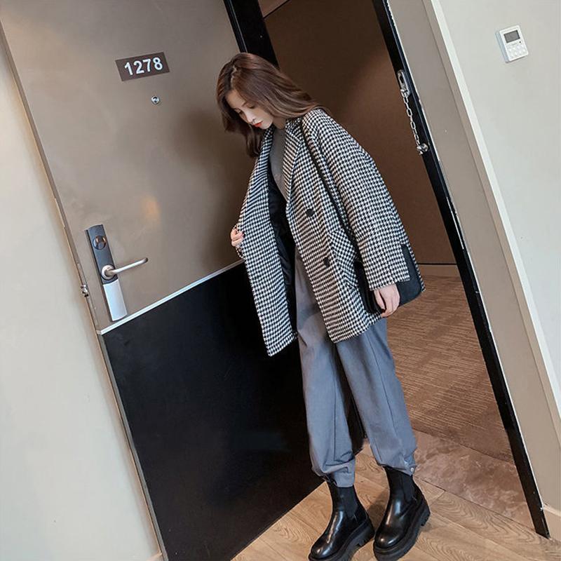 Fashion Autumn Women Plaid Blazers  Jackets Work Office Lady Suit Slim  Business Female Blazer Coat Talever