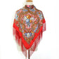 Muslim Scarf for Women's Autumn Winter Cotton Printed Fringe Multifunctional Square Scarf Ethnic Wind Sand-proof Shawl Embroidery Tassels Scarves