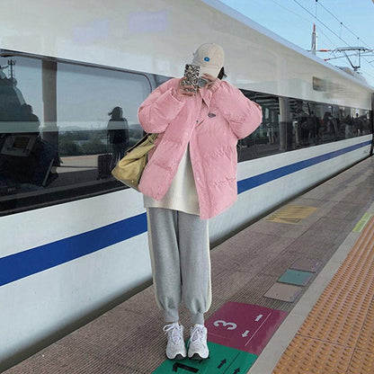 Winter Down Padded Jacket Female Student Padded Jacket Korean Version of Loose Short Padded Jacket Wild Thick Coat Tide
