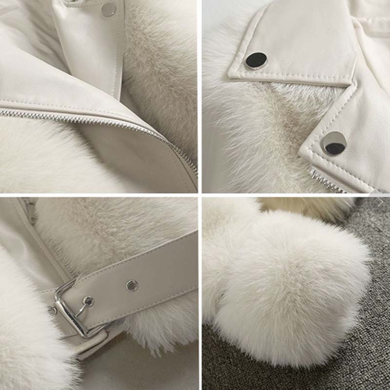 Ladies High Quality and Fashionable Temperament Full Leather High Imitation Fox Fur Jacket Loose Thin Fur Coat