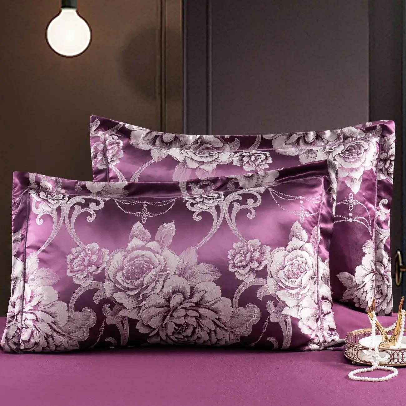 High-grade Pure Cotton Satin Jacquard Pillowcase Cotton Pillowcase A Pair of Adult Pillow Core Cover Pillow Leather 48x74cm