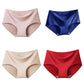 4Pcs/Set Ice Silk Seamless Underpants Women's Mid-waist Large Size Solid Color Thin Soft Briefs