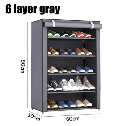 3/4/5/6 Layer Shoes Shelf Easy Assembled Shoe Rack Cabinet Shoe Organizer Stand Holder Home Shoe Box