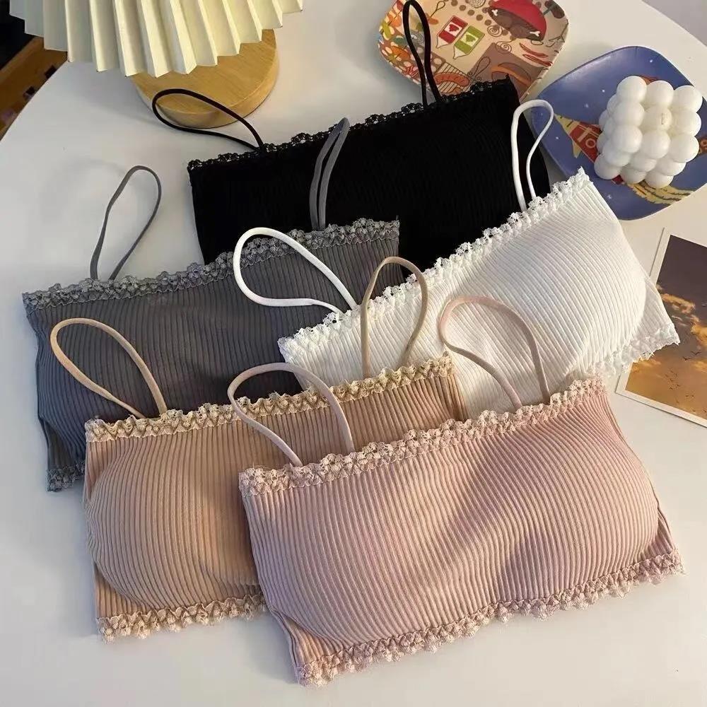 Korean Version of The Simple Solid Color Beauty Back Tube Top-style Outer Wear Bottoming Camisole Anti-running Bra Wrap Bra