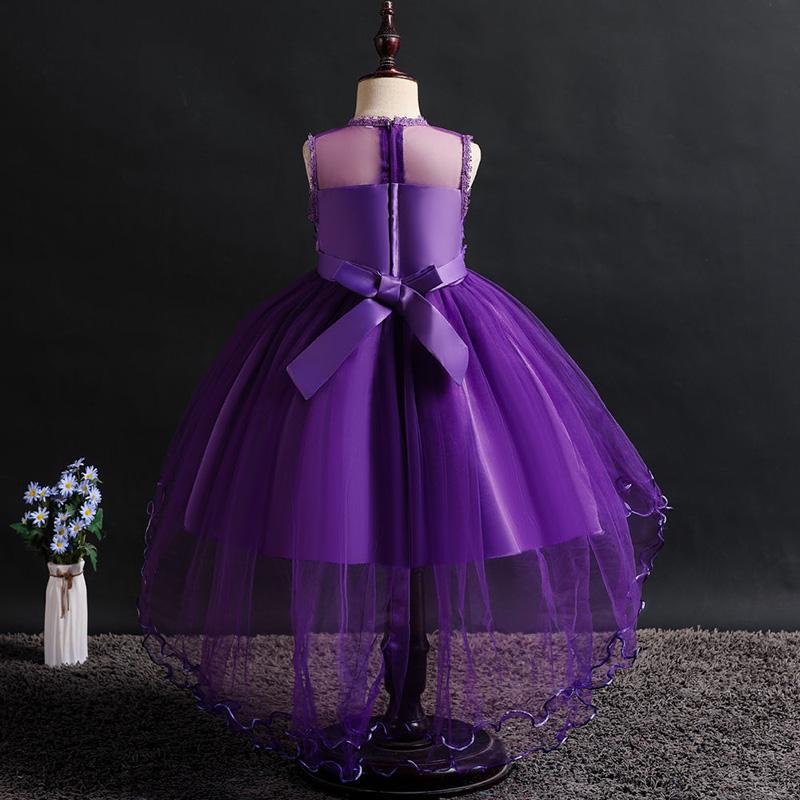 Children's Dress Princess Short Front and Long Performance Costume Girl Net Yarn Tail Skirt Student Performance Costume