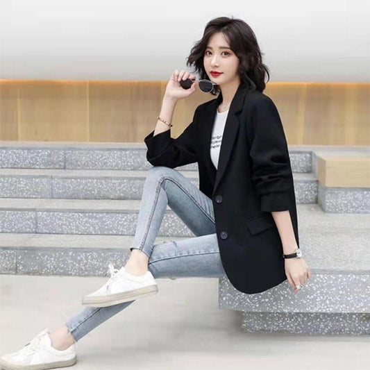 Women's Suit Jacket Black Casual High-end Suit Jacket Slimming Simple Jacket Solid Color Blazer Business Suit for Women