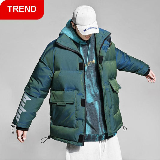 Winter Fashion Trend Short Glossy Men's Bread Wear Trend Couple Thicken Warm Comfortable Jacket