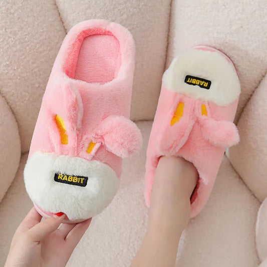 Cotton Slippers Women's Autumn and Winter Warm Indoor Non-slip Thick Bottom Thickened Plush Cotton Slippers