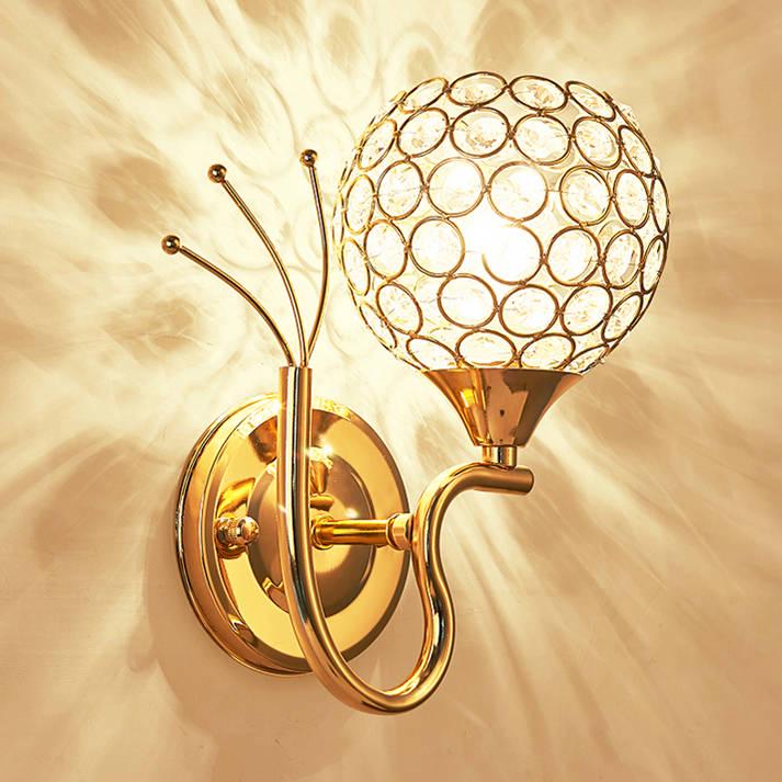 Wall Sconce Crystal Wall Light Simple Creative Bedroom Bedside Wall Lamp Crystal Lights Home Ligting