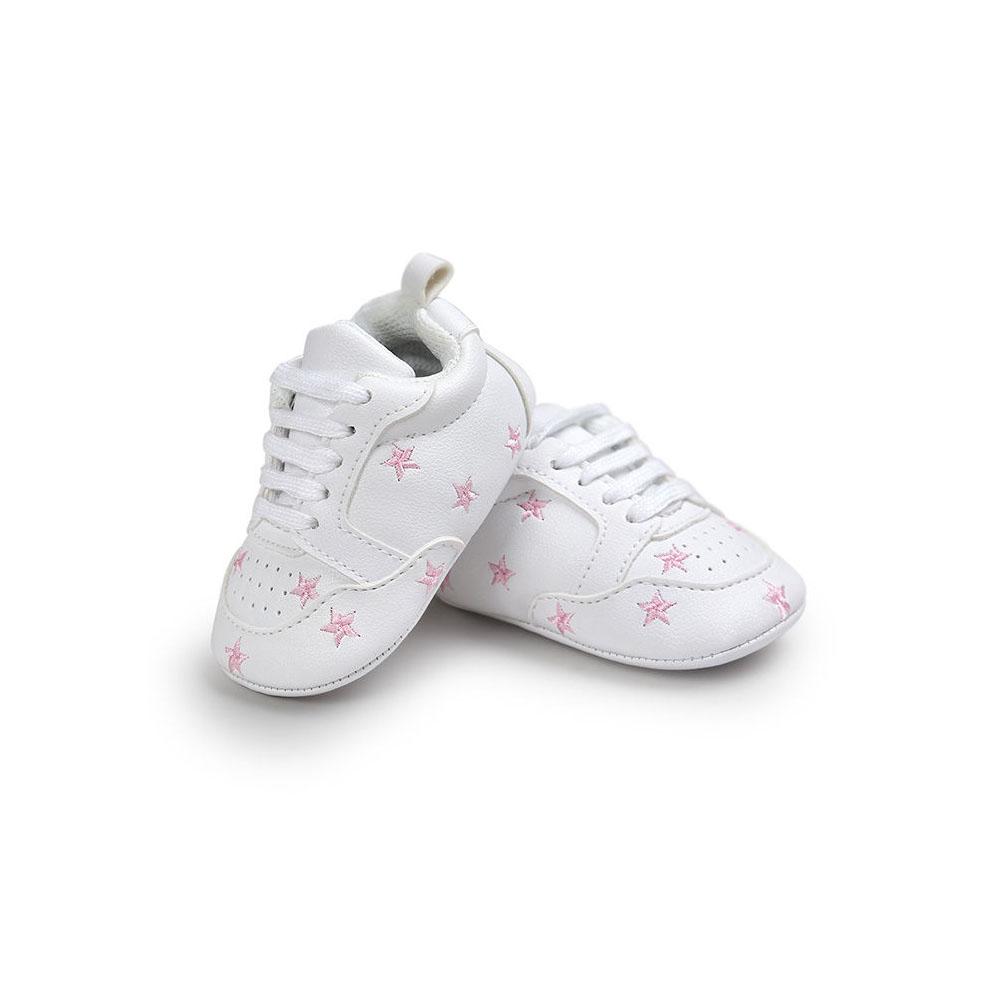 Kids Shoes Anti-slip Soft Sole Stars Embroidery Boys Girls Casual Shoes Breathable Sports Little White Shoes