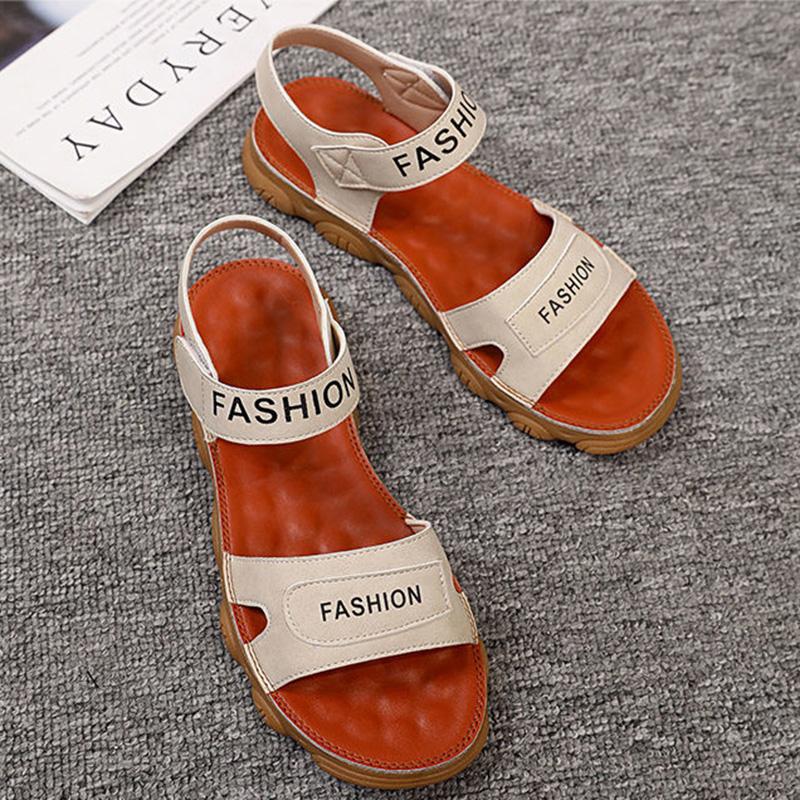Tendon Sole Sandals Female Summer Fairy Style Flat Sandals Net Celebrity Students All-match Rome