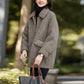 Fashion Ladies Lapel Lamb Velvet Jacket Winter Long Large Size Button Jacket Thick Warm Long-sleeved Cardigan Jacket