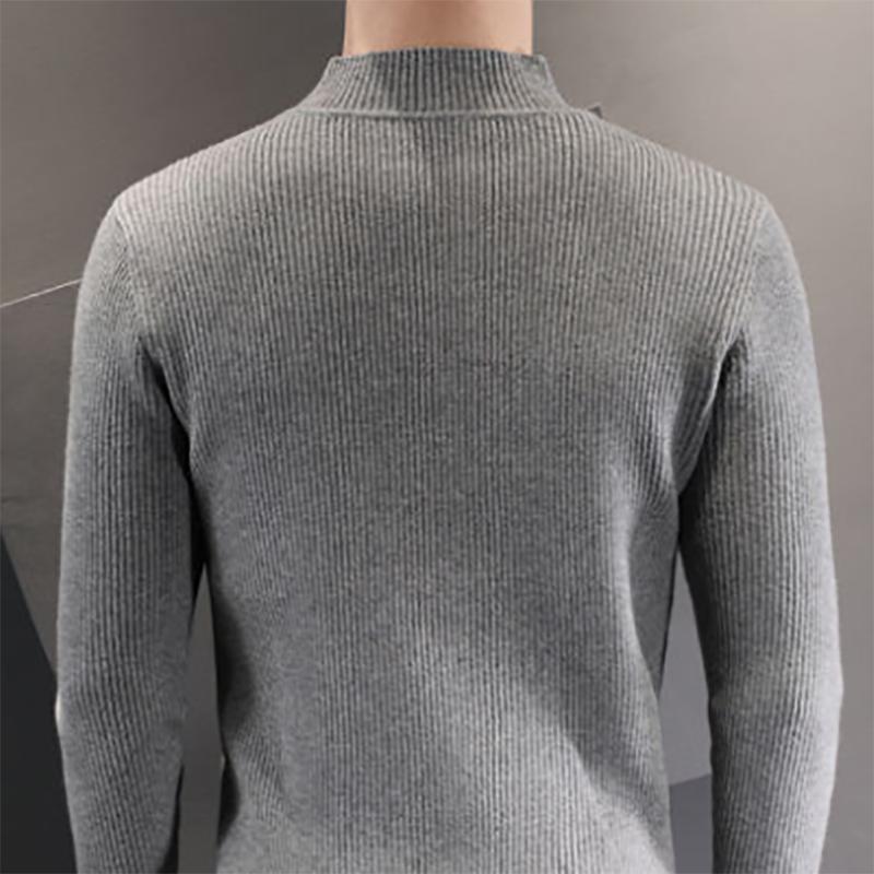 Men's Half Turtleneck Sweater Men's Thick Autumn and Winter Slim Sweater Casual Pullover Knitted Sweater