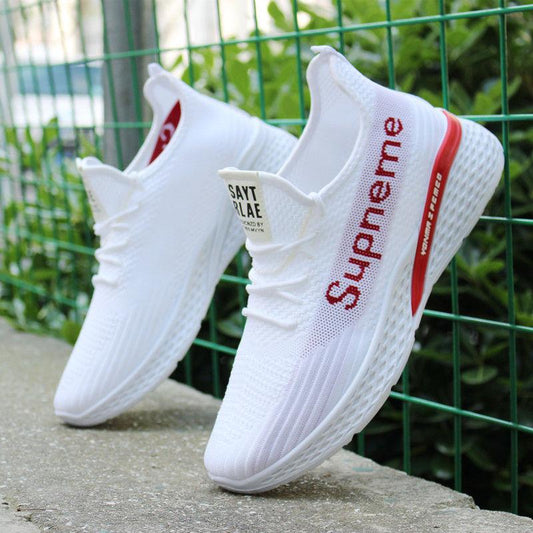 Summer Breathable Deodorant Net Shoes Men's All-match White Sports Shoes Mesh Casual Tide Shoes Soft Bottom Wear-resistant Running Shoes