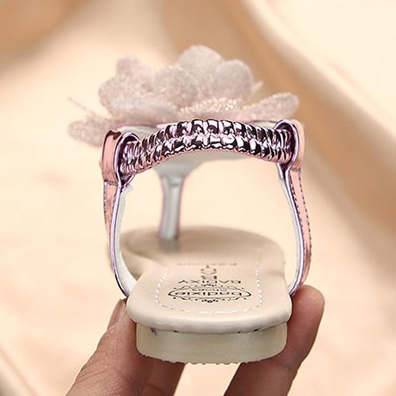 Girl's Summer Sandals Soft Soled Single Cool Shoes Girls' Non Slip Sequins Flowers Decoration Light Princess Shoes