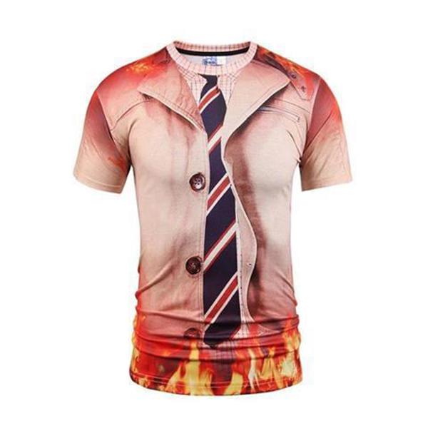 T-shirt top 3D stereo T-shirt half-sleeved clothes summer men's round neck short sleeve