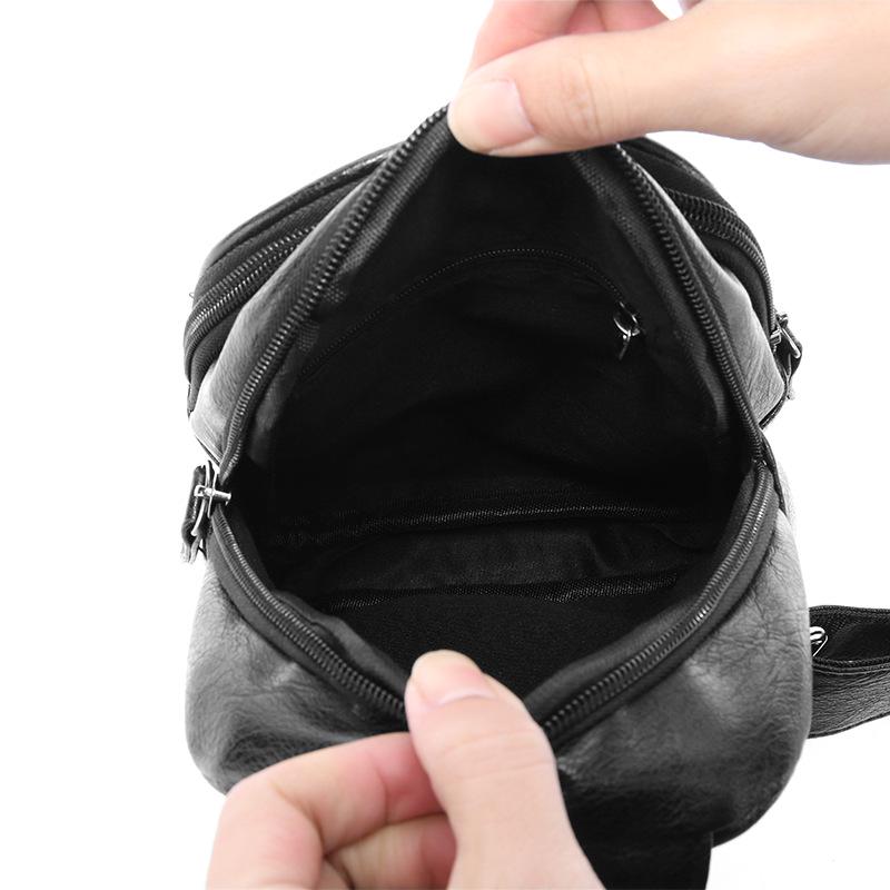 Chest Bag Men's Black Waterproof Anti-theft Messenger Bag Outdoor Sports Travel Shoulder Bag