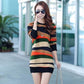 Fashion Trend Korean Version of The Plus Size Base Skirt In The Autumn and Winter Mid-length Plus Velvet Thick Long-sleeved Dress