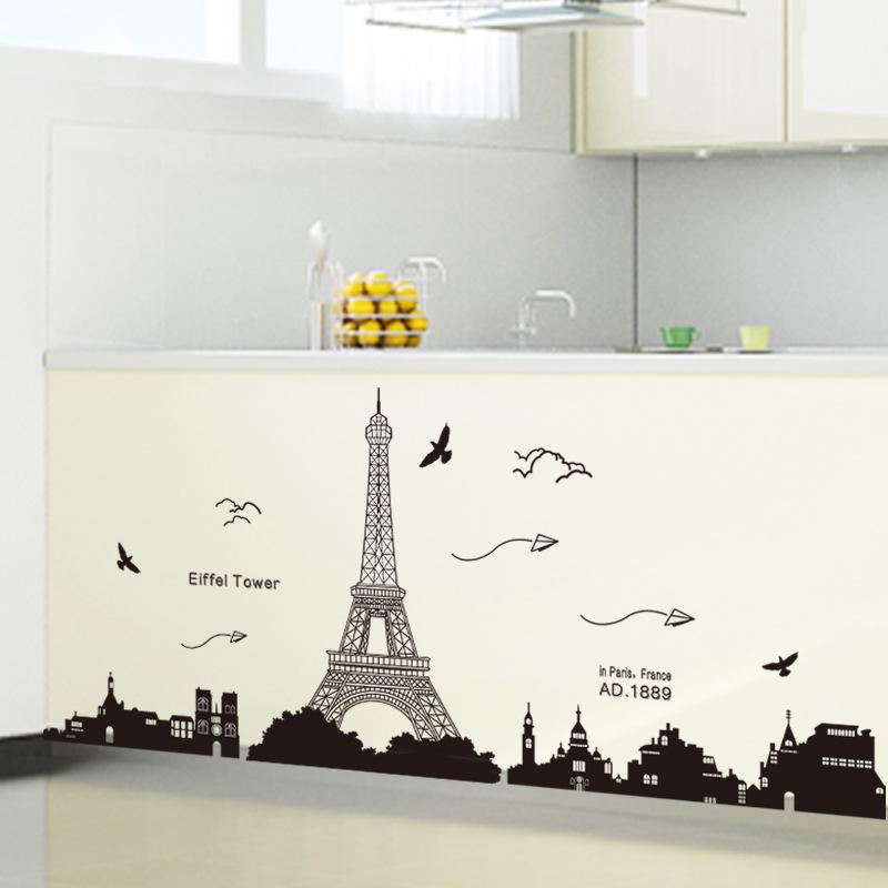 Sticker fashion DIY combination background wall decoration stickers Eiffel Tower
