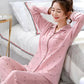 Women's Long Sleeves Pajamas Set Spring Autumn Printed Floral Suit Loose Breathable Home Wear Pants Blouses Two Piece Set