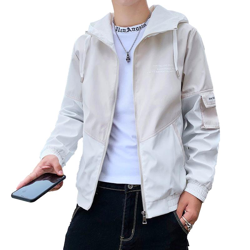 Spring and Autumn Jacket Hooded Jacket Men's Trend Handsome Loose Jacket