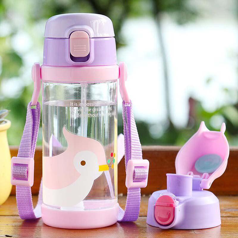 Wtempo 350ml Feeding Bottles Cups For Babies Kids Water Milk Bottle Soft Mouth Duckbill Sippy Baby F