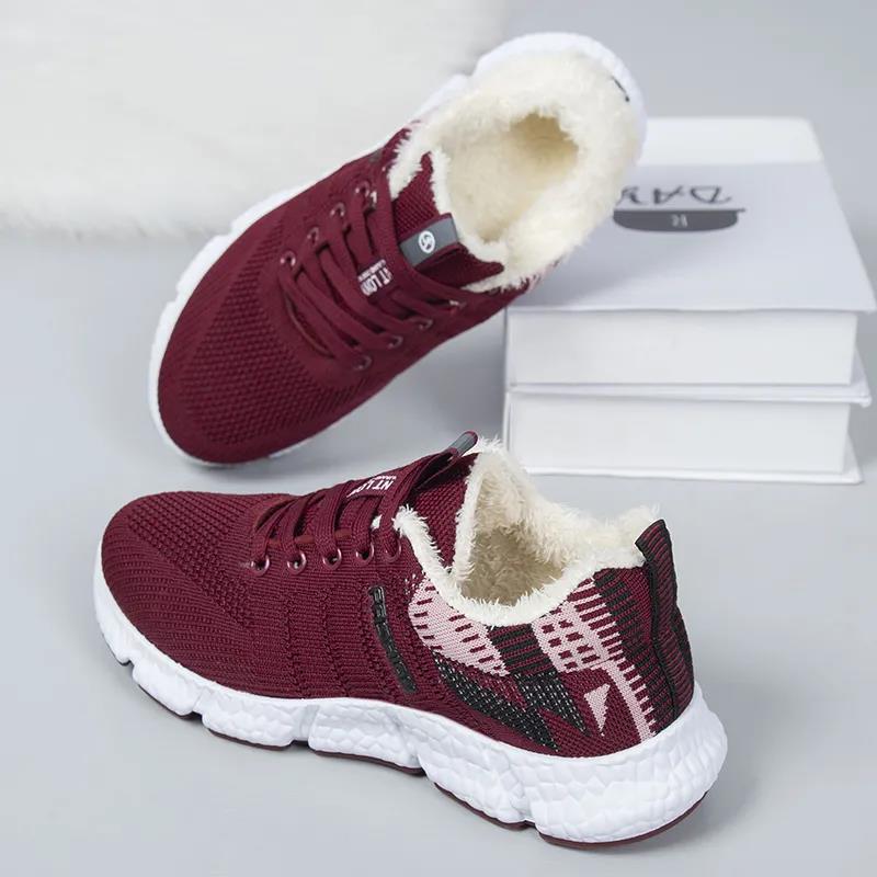 Winter Plus Velvet Thickening Warm Flat Non-slip Cotton Boots Female Pedaling Comfortably In The Snow