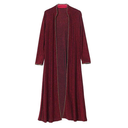 2021 Spring and Autumn Outer Wear Cardigan Women's Thin Coat Mid-length Temperament All-match Outer Wear Long-sleeved Cardigan