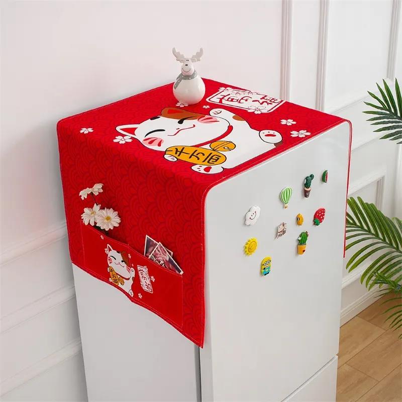 Refrigerator Hanging Bag Kitchen Storage Decoration Cloth Art Household Appliances Dust Cover