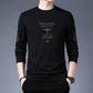 Autumn and Winter Long-sleeved T-shirt Men's Casual Round Neck Pullover All-match Printing Plus Velvet Thickening Base Sweater