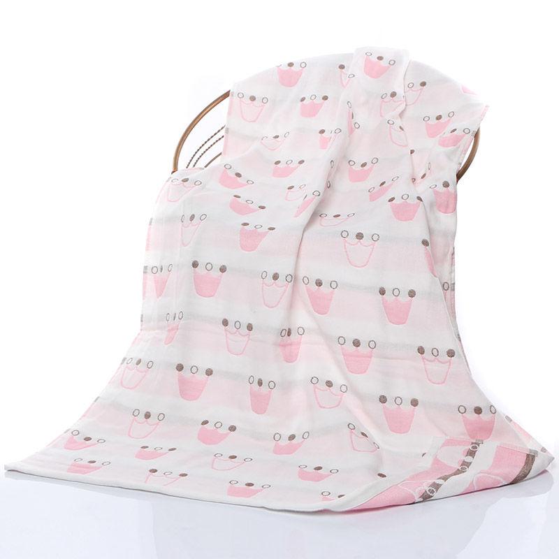 Three-layer Cotton Gauze Bath Towels Will Not Shed Hair Will Not Fade Children and Adults 70X140 Cm Color Cartoon