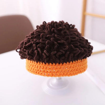 Baby Funny Wig Hat Fun Curly Hair Cap Explosive Head Natural Curly Hat Cute Cotton Warm Hat Outdoor Casual Hat