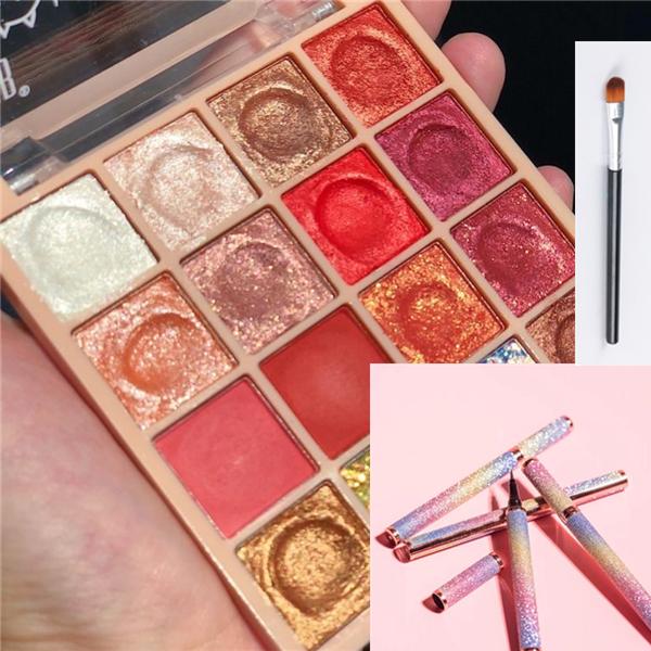 16 Color Desert Rose Glitter Powder Eye Shadow Palette Mermaid Ji Sequin Beginner Eye Shadow Palette