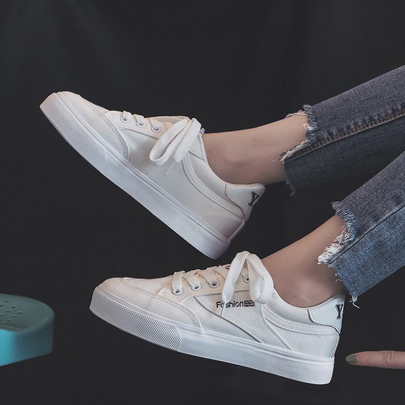 Increased Canvas Shoes Women 2020 Spring and Summer All-match Student White Shoes Women INS Platform Platform Platform Shoes