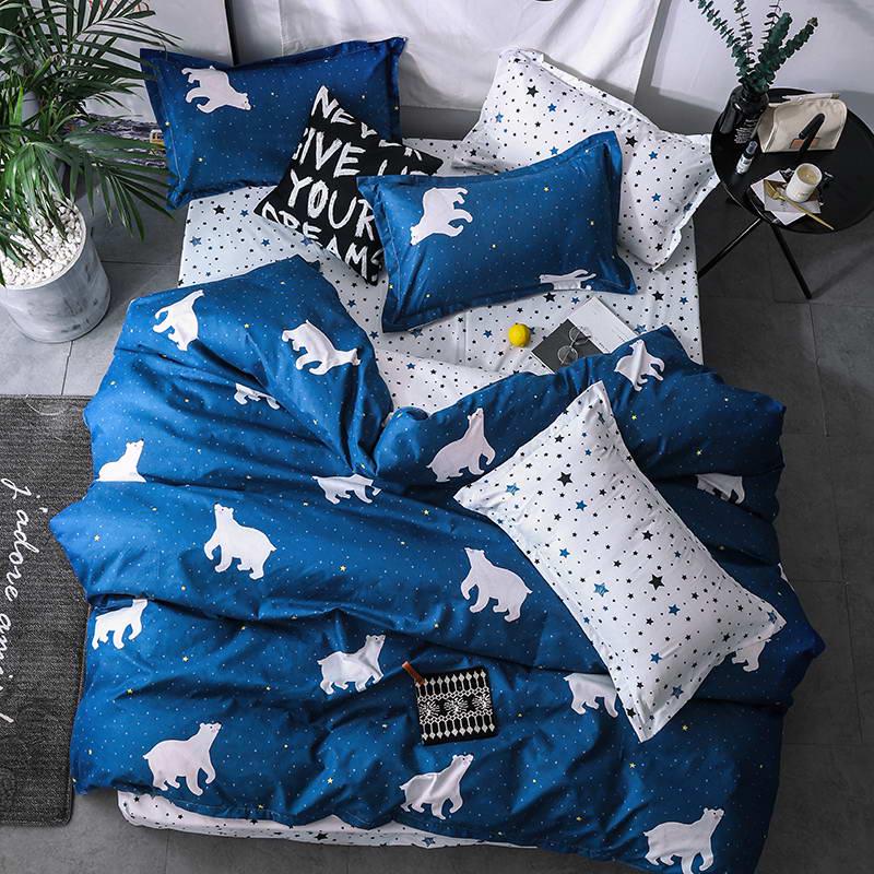 Black And White Stripes Bedding Sets Geometry Soft Bed Sheet Pillowcase &Duvet Cover Se