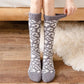 3 Pairs of Leopard-print Coral Fleece Socks Women's Calf Socks Furry Winter Sleep Socks Plus Velvet Thick Warm Stockings