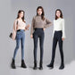 Women's High-rise Abdomen Stretch Skinny Jeans Autumn Solid Color Outer Wear Elastic Waist Slimming Pencil Trousers with Small Feet