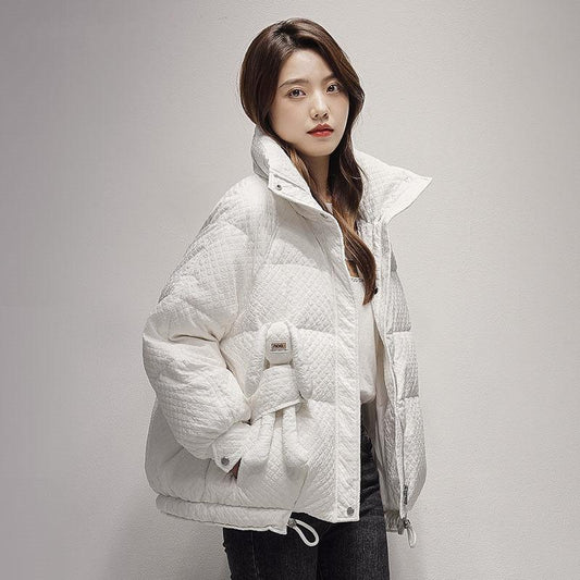 Down Padded Jacket Women Winter Bunny Stand-up Collar Loose and Thin Thick Padded Jacket