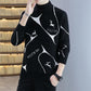 Autumn and Winter Men's Sweatshirts Thickened Warm Sweater Mink Velvet Half High Neck Men's Knitted Sweaters