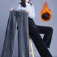 Autumn and Winter Corduroy Plus Size Plus Velvet Thick Warm Wide-leg Pants Women Casual Pants